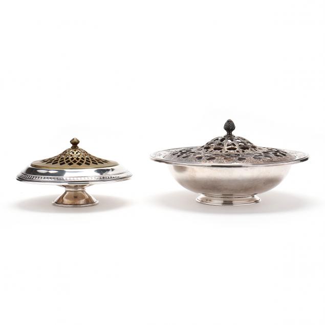 two-american-sterling-silver-center-bowls-with-flower-frogs