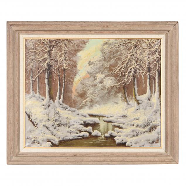 josef-dande-hungarian-1911-1969-snowy-landscape