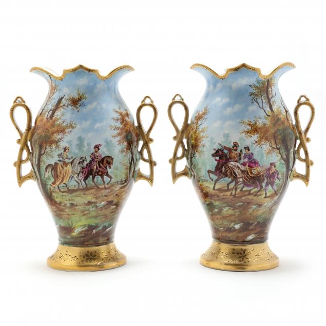 pair-of-continental-porcelain-mantel-vases