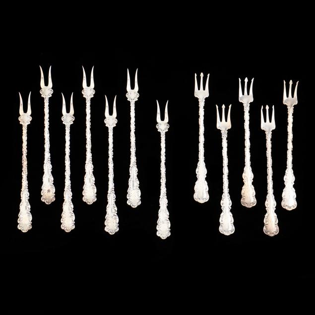 an-assembled-set-of-twelve-sterling-silver-cocktail-forks