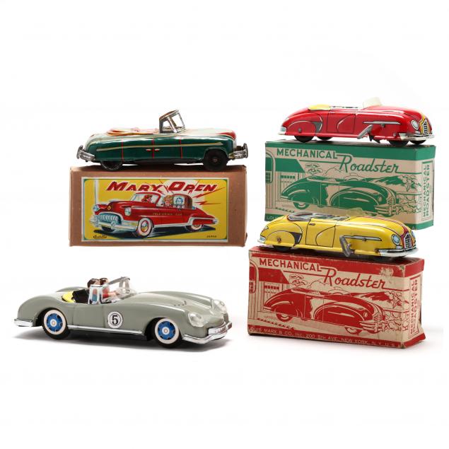 four-vintage-roadster-toy-cars-including-mary-open-television-car