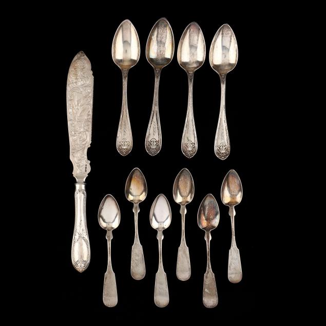 a-collection-of-american-coin-silver-flatware