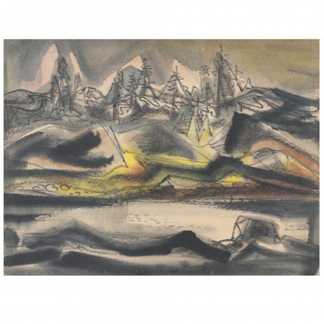 hilton-leech-american-1906-1969-abstract-mountain-landscape