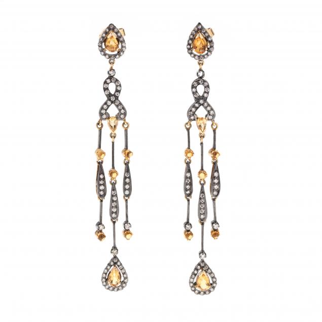 citrine-and-diamond-chandelier-earrings