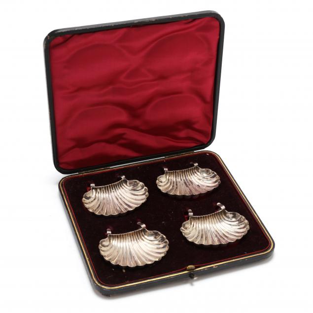 a-cased-set-of-four-victorian-silver-shell-butter-pats