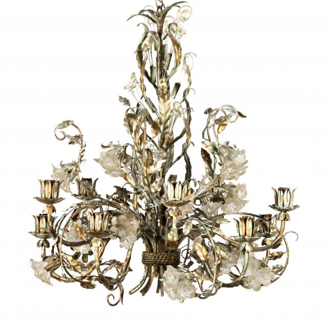 vintage-tole-and-murano-glass-chandelier