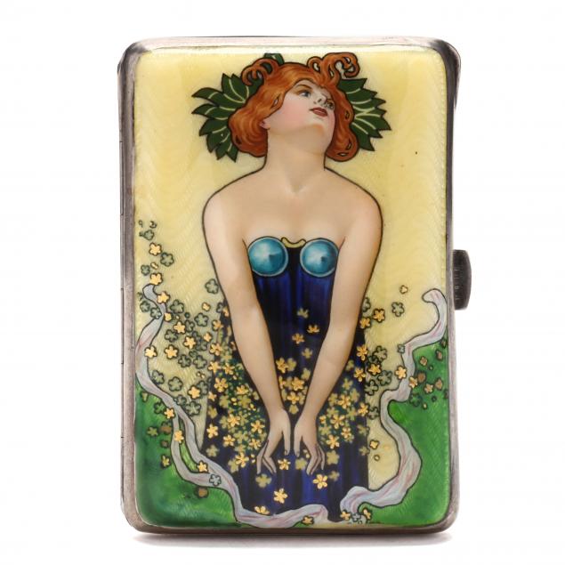 an-austrian-enameled-silver-pictorial-cigarette-case-style-of-alphonse-mucha