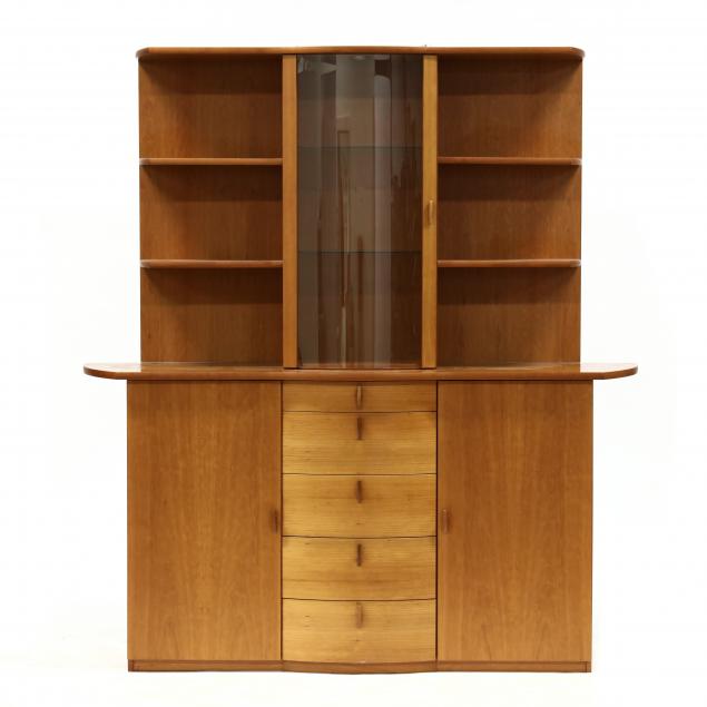 danish-modern-cherry-lighted-china-cabinet