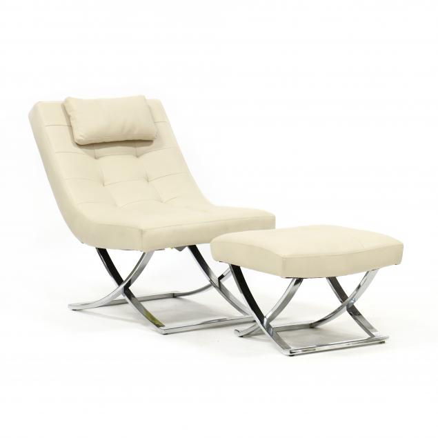 contemporary-chrome-lounge-chair-and-ottoman