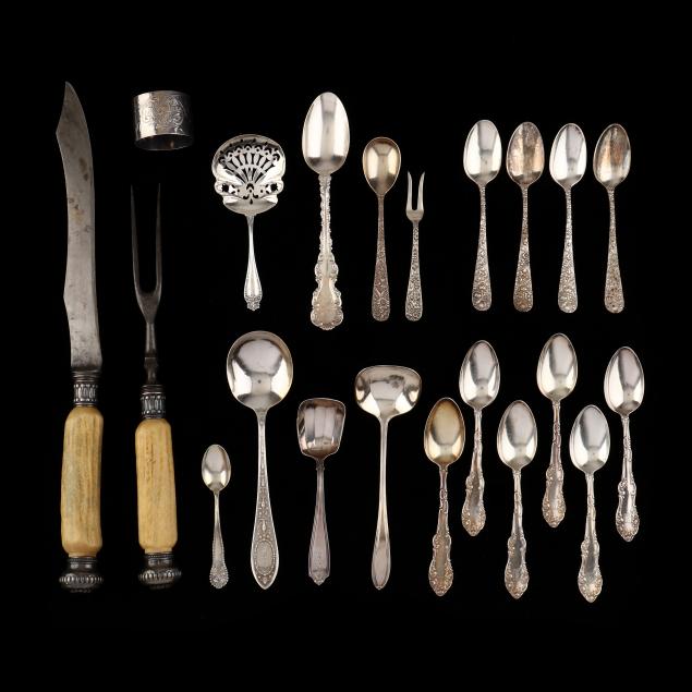 assorted-american-sterling-silver-flatware-and-napkin-ring