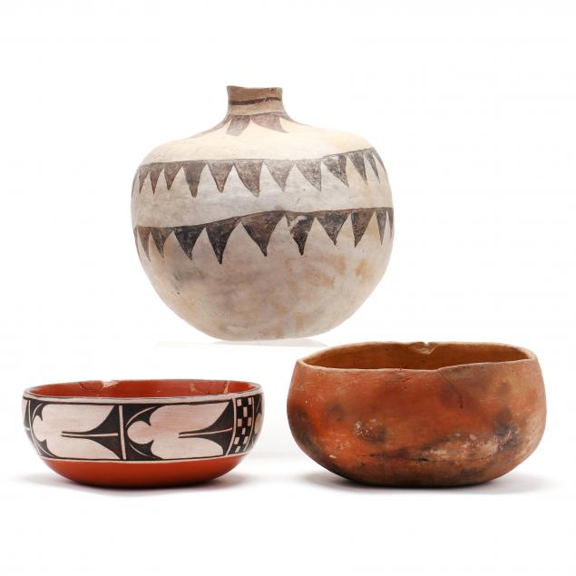 three-southwestern-native-american-pots