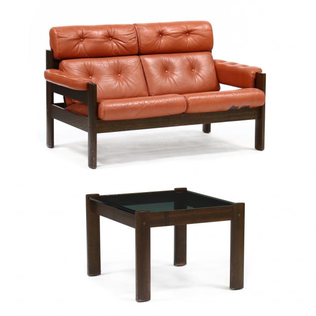 vintage-ekornes-leather-settee-and-side-table