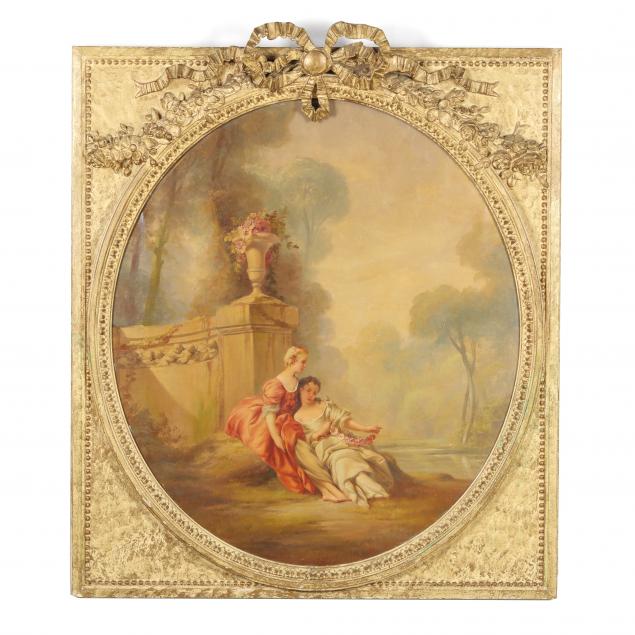 continental-school-early-20th-century-rococo-style-painting-of-two-beauties