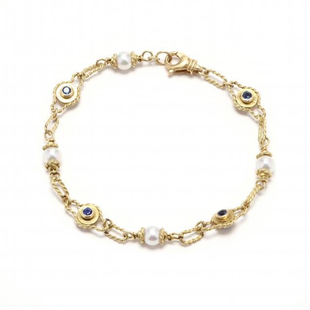 gold-pearl-and-sapphire-bracelet-italy