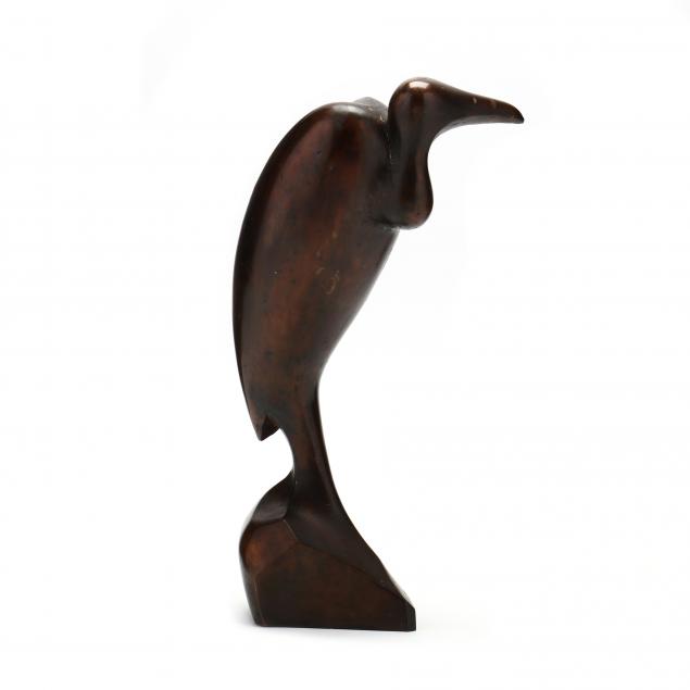 bronze-egret-sculpture-signed-kewal-soni