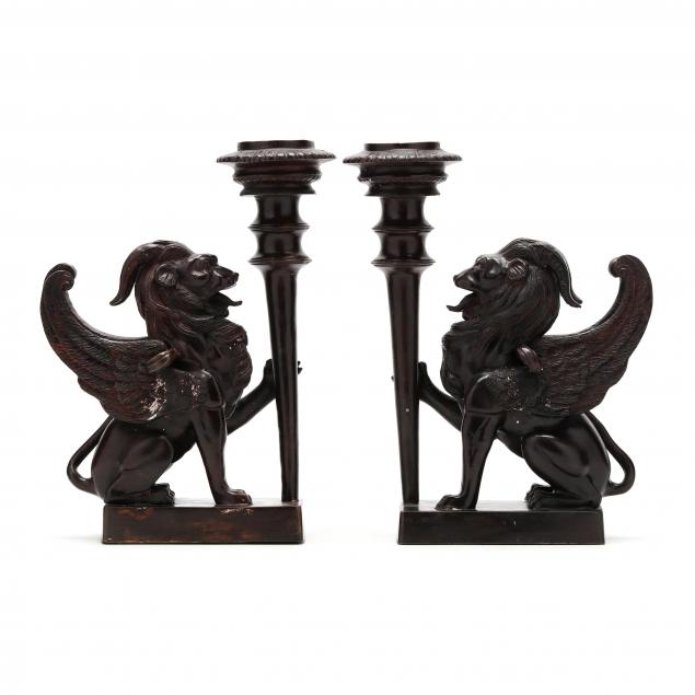 pair-of-seated-griffin-candelabra