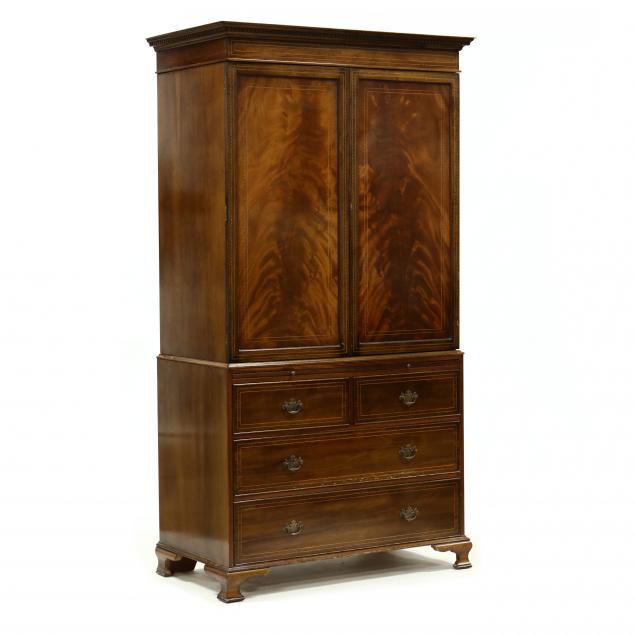 edwardian-style-inlaid-mahogany-linen-press