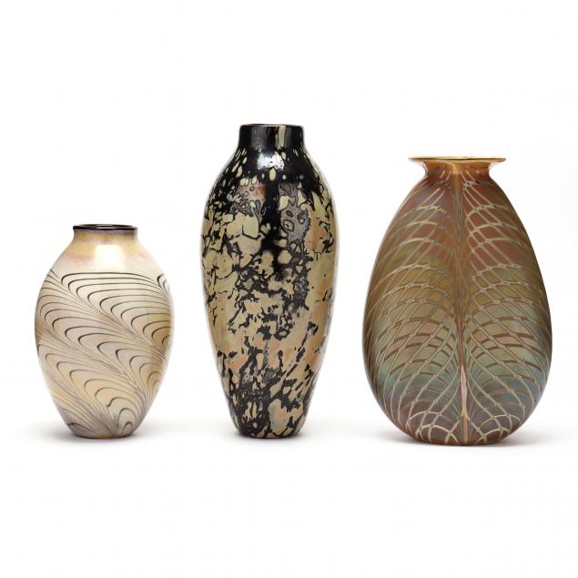 three-studio-art-glass-vases-signed