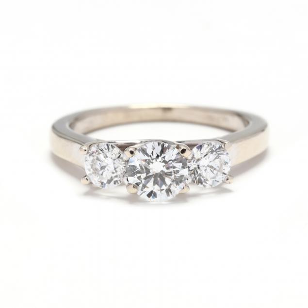 white-gold-and-three-stone-diamond-ring