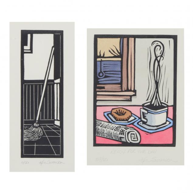 ken-swanson-american-b-1948-two-linocut-prints