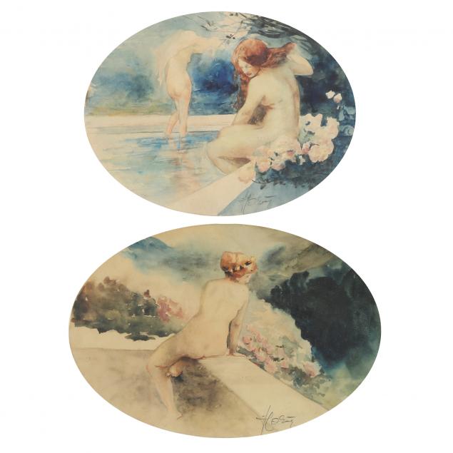 continental-school-circa-1900-two-watercolors-of-bathing-nudes