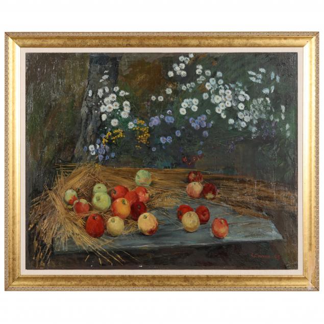 russian-school-20th-century-still-life-with-apples-flowers