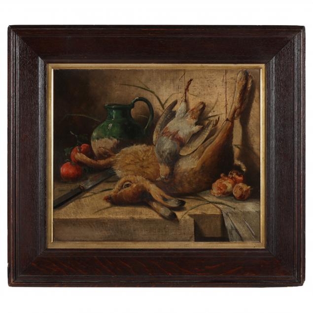 manner-of-chardin-french-19th-century-still-life-with-rabbit-pigeon-and-vegetables