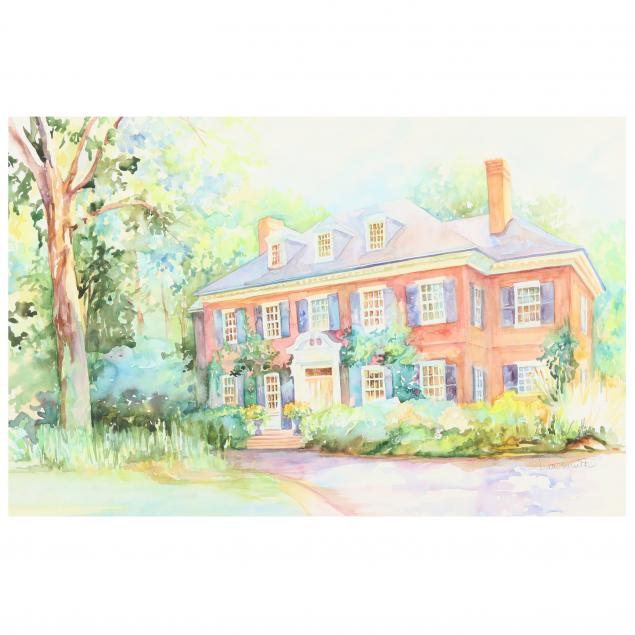 large-framed-watercolor-of-richmond-virginia-home