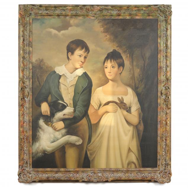 framed-print-on-canvas-after-raeburn-s-i-george-and-maria-stewart-i