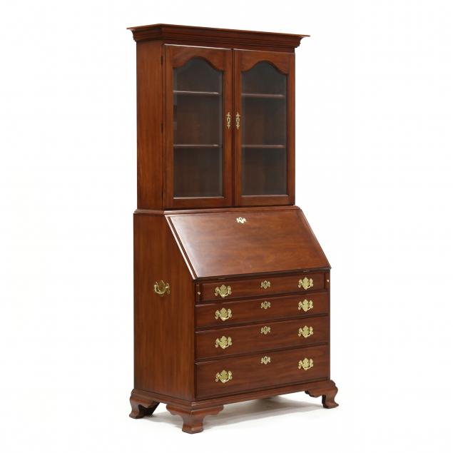 henkel-harris-chippendale-style-cherry-secretary-bookcase