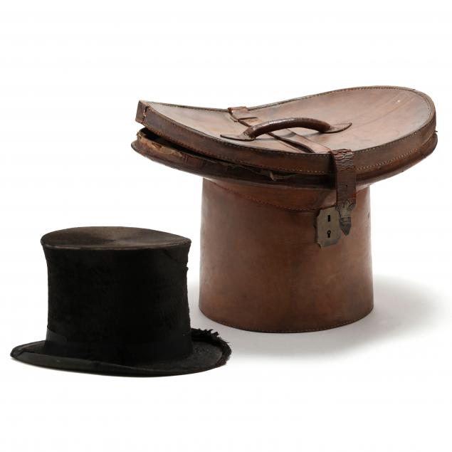 rare-charleston-baltimore-leather-top-hat-box-and-beaver-top-hat