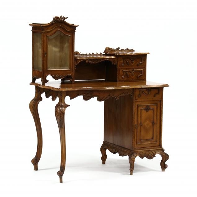 louis-xv-style-carved-walnut-writing-desk-with-vitrine