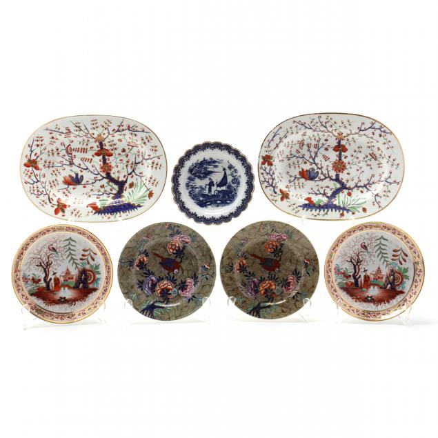 group-of-seven-english-china-platters-plates