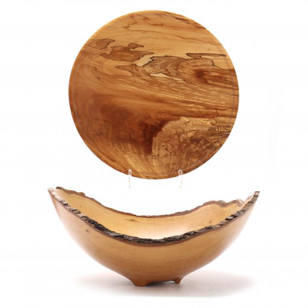 michael-l-jones-nc-turned-wood-bowl-and-platter