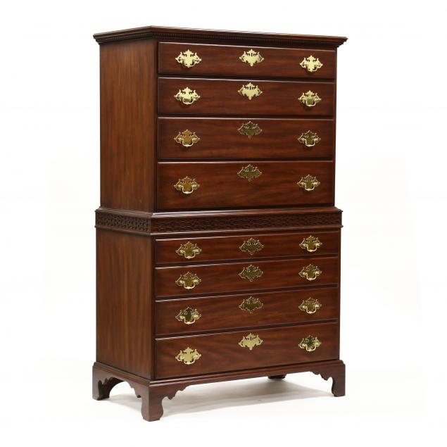 henkel-harris-chinese-chippendale-style-mahogany-chest-on-chest