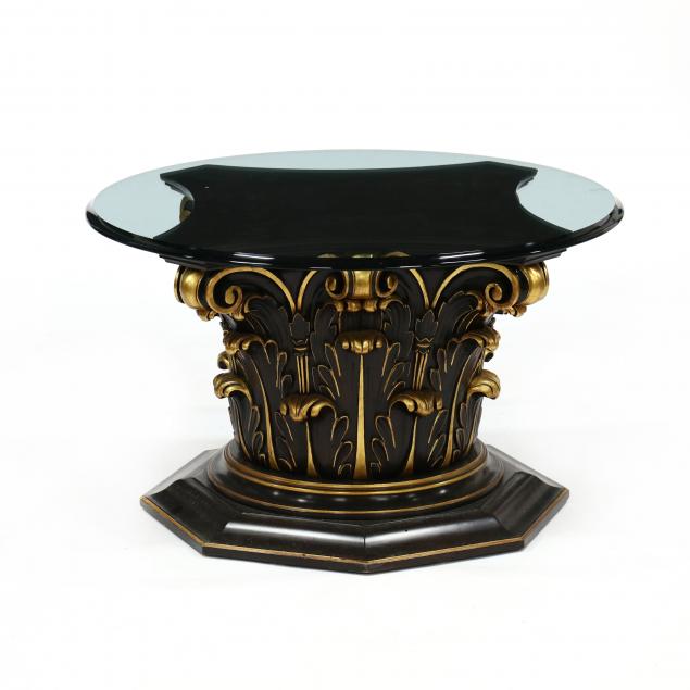 karges-corinthian-capital-glass-top-coffee-table