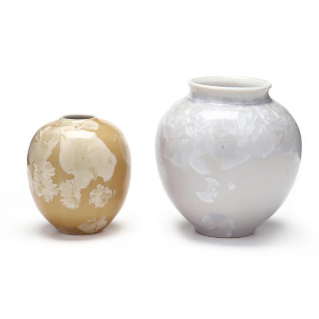 sid-oakley-nc-1932-2004-two-pastel-crystalline-vases