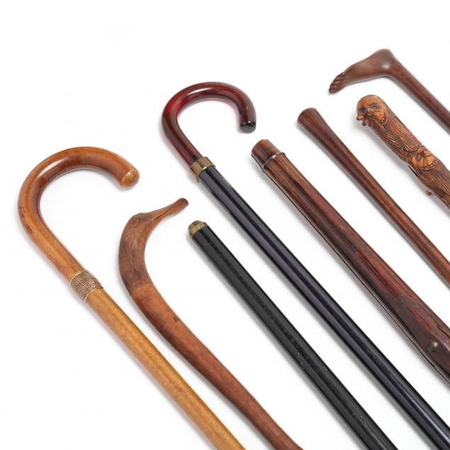 diverse-grouping-of-eight-wooden-canes