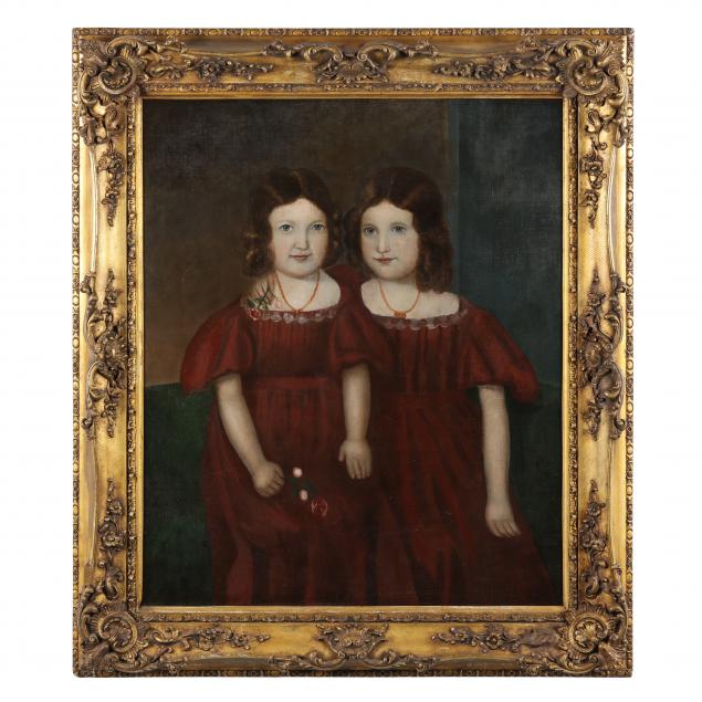 american-school-19th-century-portrait-of-twin-sisters