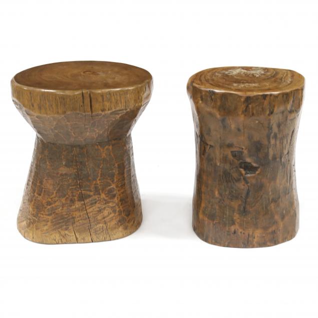 two-tribal-carved-hardwood-stools