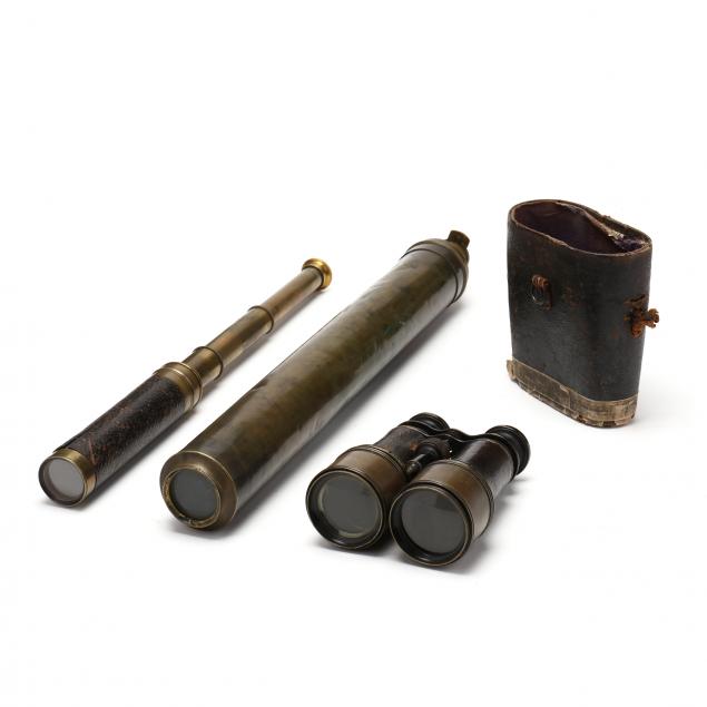 two-19th-century-spyglasses-and-a-pair-of-binoculars