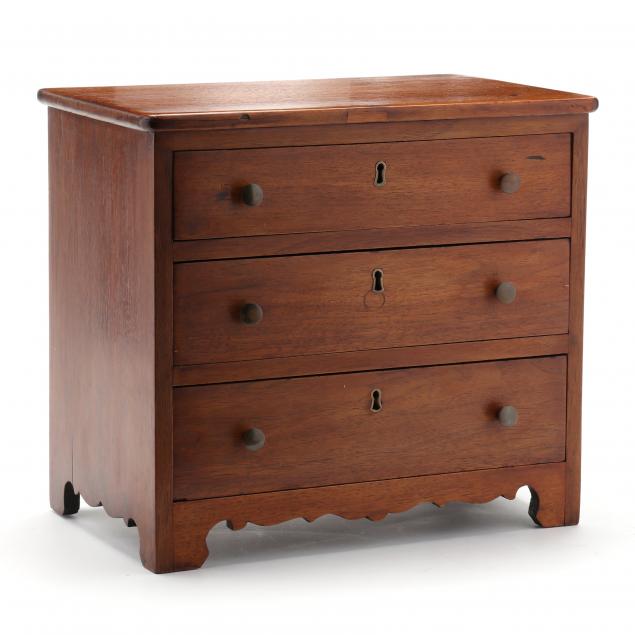 american-late-federal-walnut-miniature-chest-of-drawers