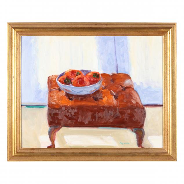 cary-dirlam-american-still-life-with-tomatoes-and-ottoman