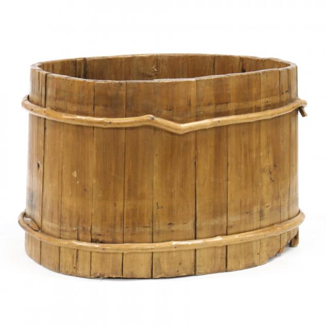 large-antique-pine-oval-storage-barrel