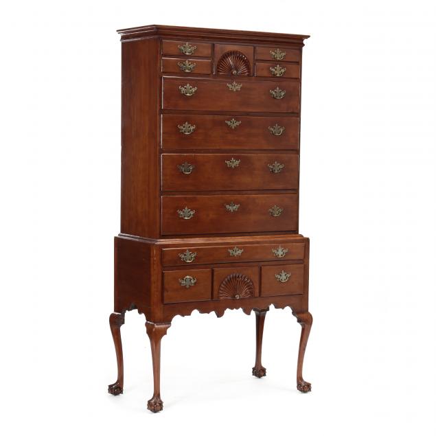 new-england-chippendale-carved-cherry-high-chest-of-drawers