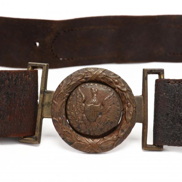 Two-Piece 1850s MIlitia Belt Plate on Original Leather (Lot 422 - The ...