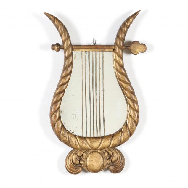 lyre-form-gilt-wall-mirror