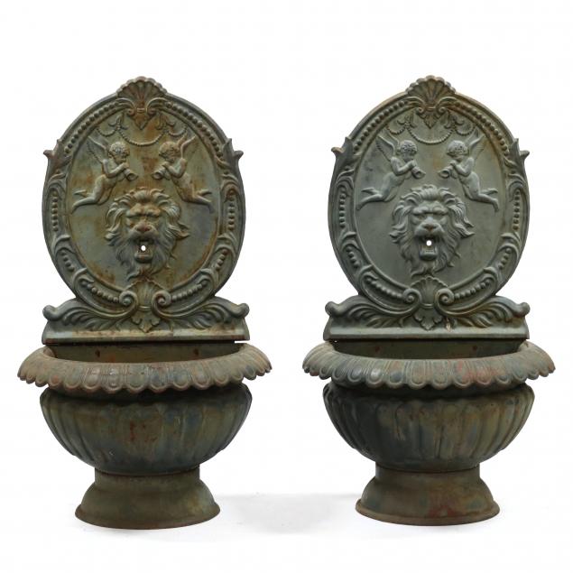 pair-of-classical-style-cast-iron-wall-fountains