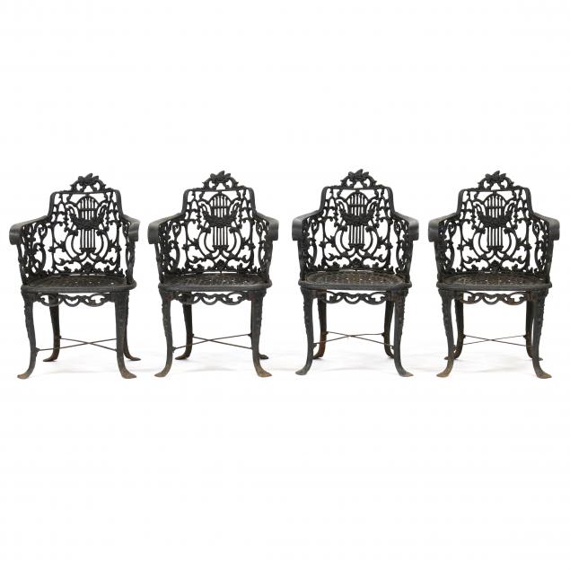 attributed-to-robert-wood-set-of-four-classical-style-cast-iron-garden-chairs