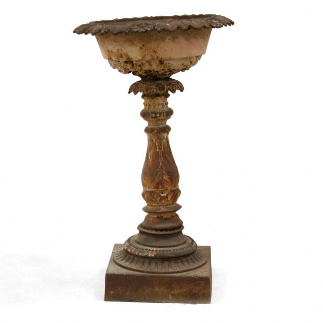 antique-classical-style-cast-iron-pedestal-garden-urn